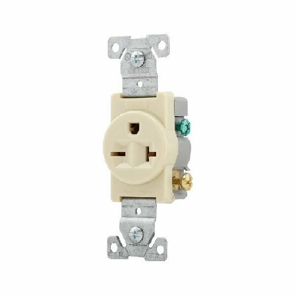 Eaton Wiring Devices Receptacle Sngl Ivory 20A 250V 1876V-BOX